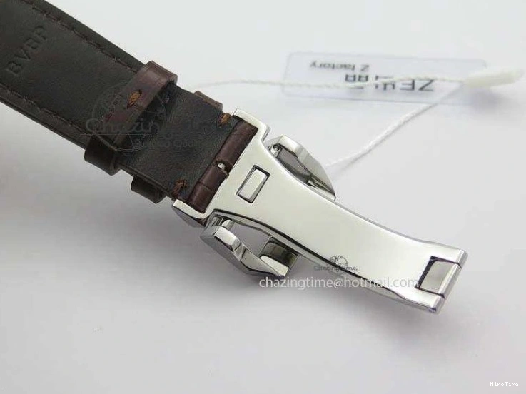 MIROTIME 1219 ModernLook Portuguese IW371445 ZF 1:1 Best Edition SS White Dial Gold Markers On Brown Leather Strap A79350 V 7269